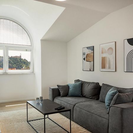 Luxe Penthouse With A Castle View Ljubljana Bagian luar foto